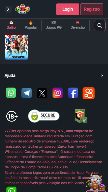 Aplicativo móvel 777bet – cassino no celular para iOS e Android